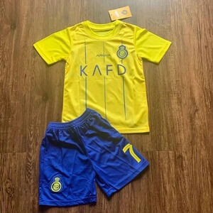 Cristano Ronaldo Al Nassr FC Soccer Jersey, Shorts Set 2023/24 Kids XXL NWT